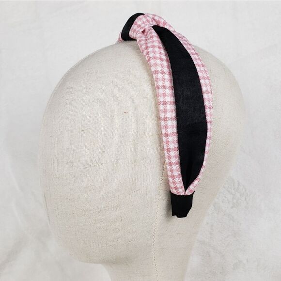 Gingham Plaid Top Knot Headband - Picture 1 of 4